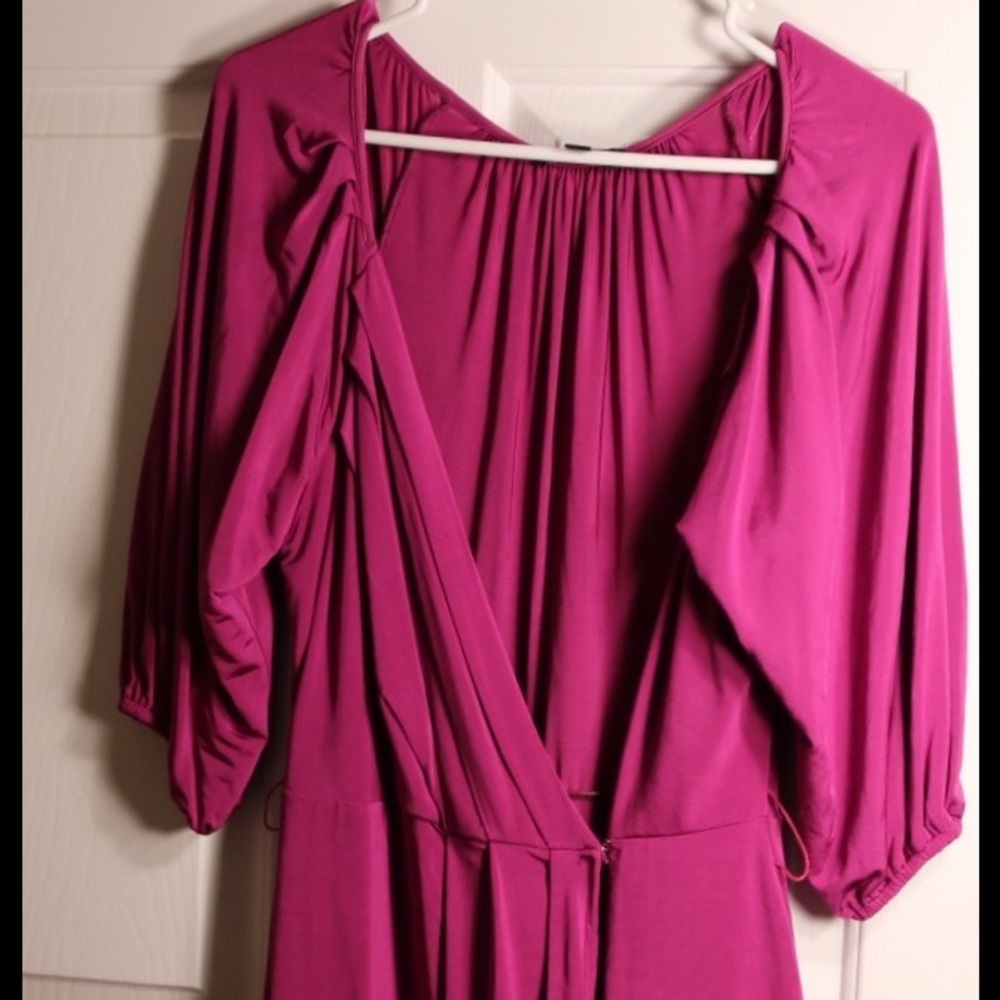 Purple Bebe wrap dress.