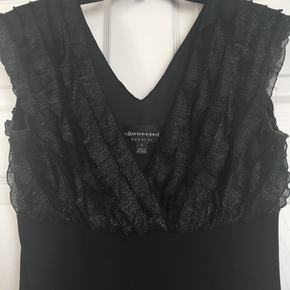Black dress, sliver and ruffled top, black bottom - Picture 3 of 5