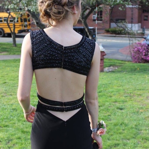 Black sherri hill two piece gown - Picture 4 of 4