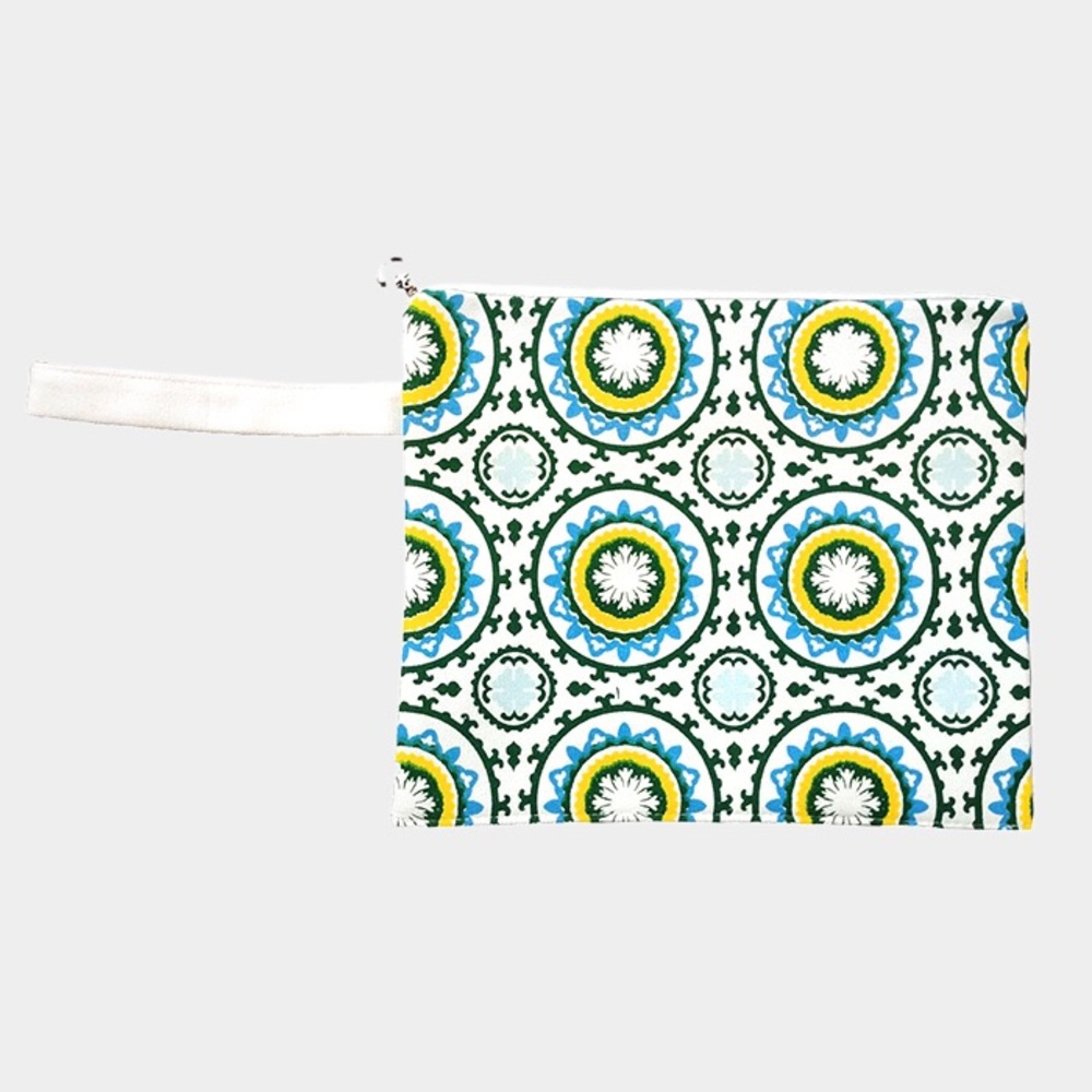 Bikini Beach Clutch Bag in Blue Burst Pattern