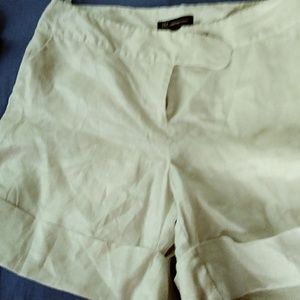 White silk shorts