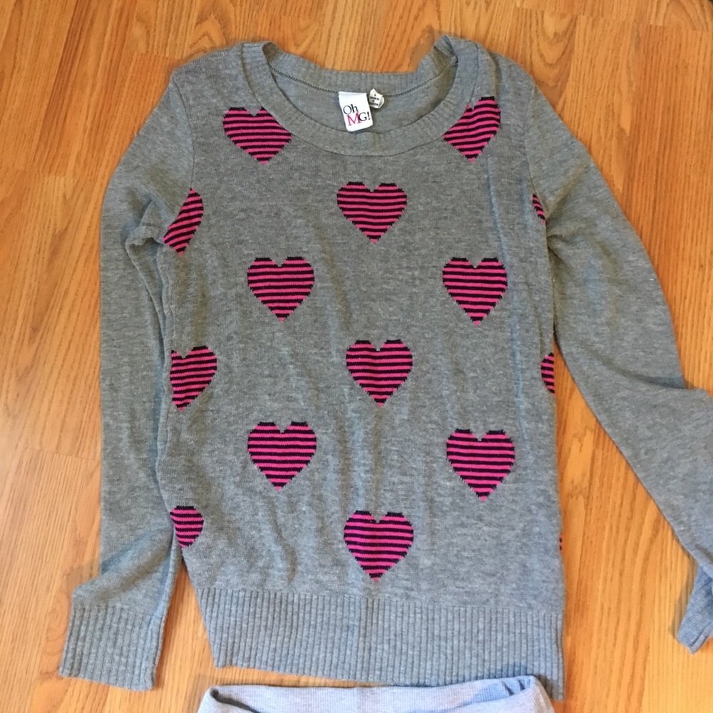 Girls Light Heart Sweater