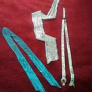 1 silver sequin suspender & 2 sequin belts