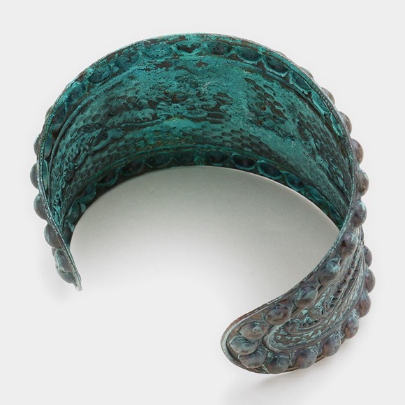 Boho Cuff Bracelet in Patina Finish - Adjustable - Picture 2 of 2