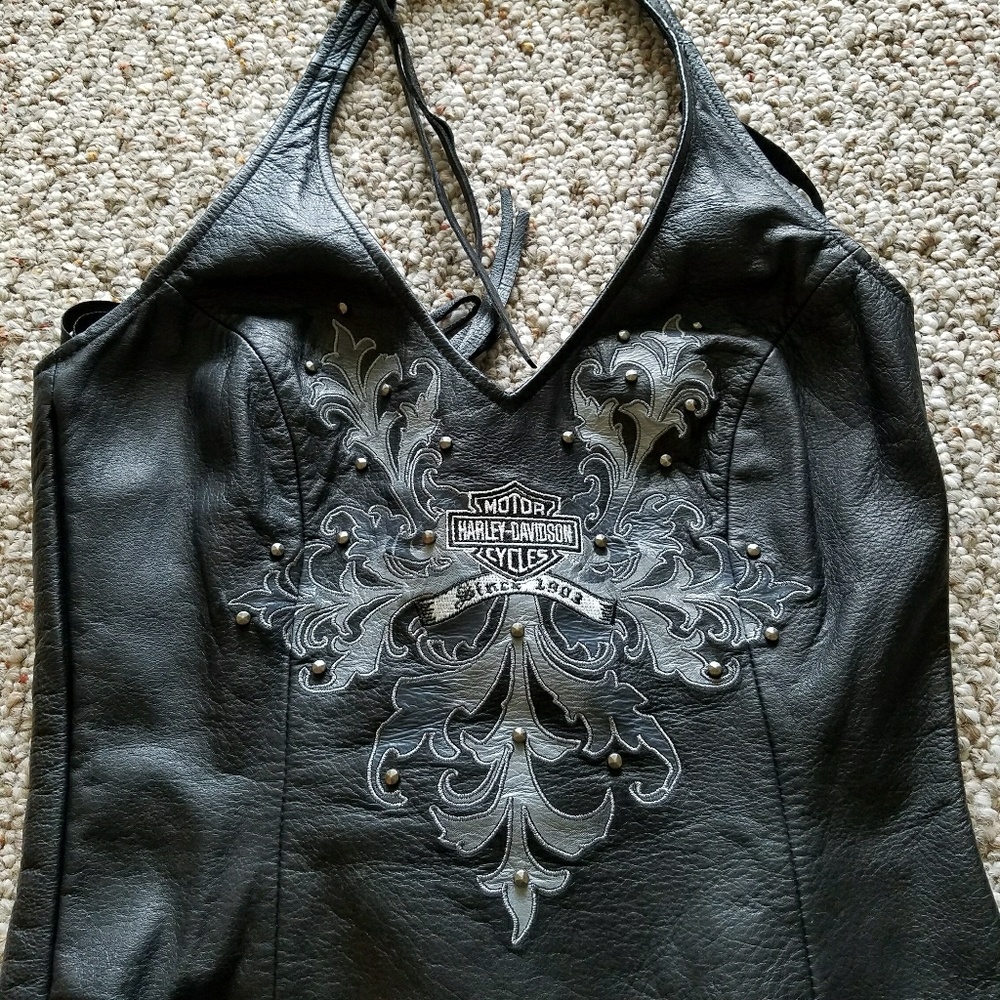 Women's Harley Davidson leather halter