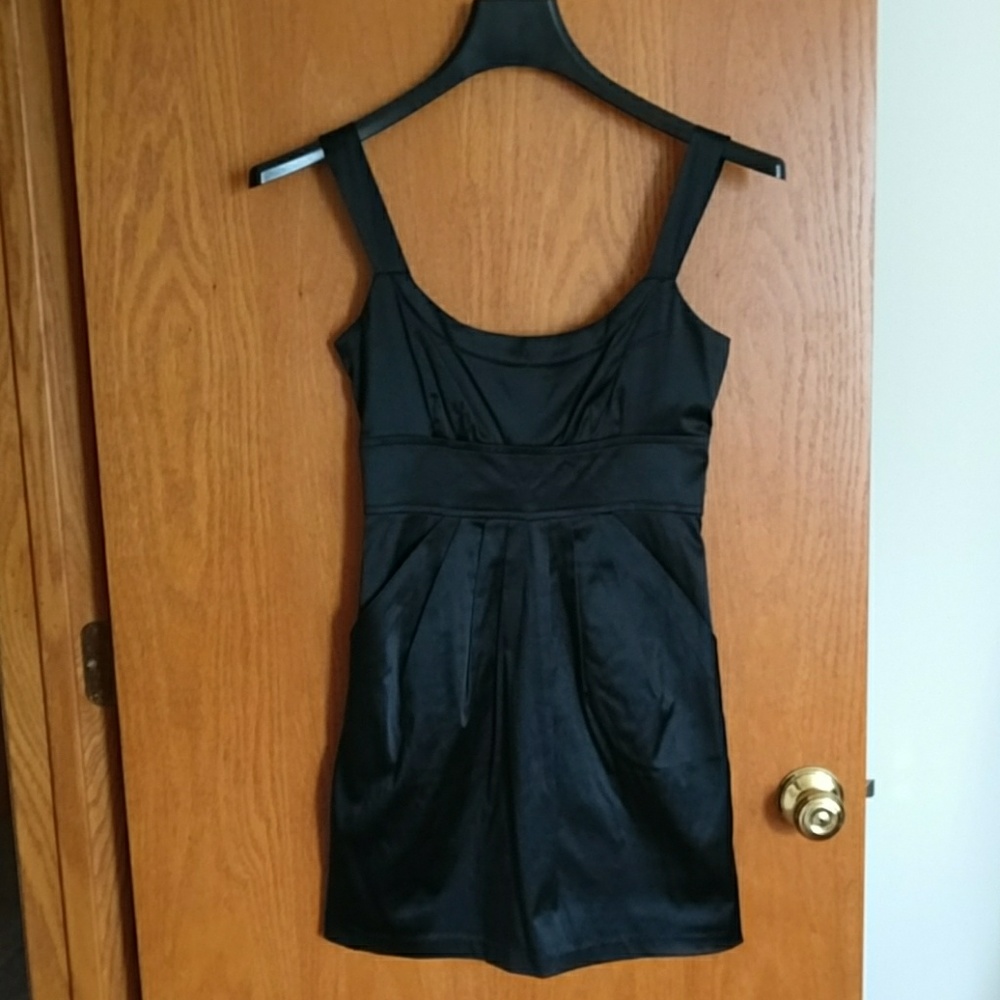 Wishes Black satin dress