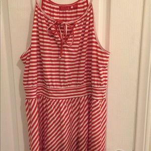 Orange and White Striped Summer Dress