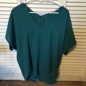 LUSH Teal Flowy Blouse