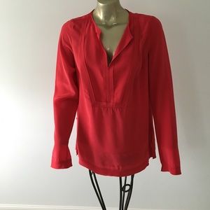 BCBG red silk blouse size S