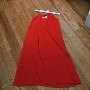 H and M red/orange midi dress