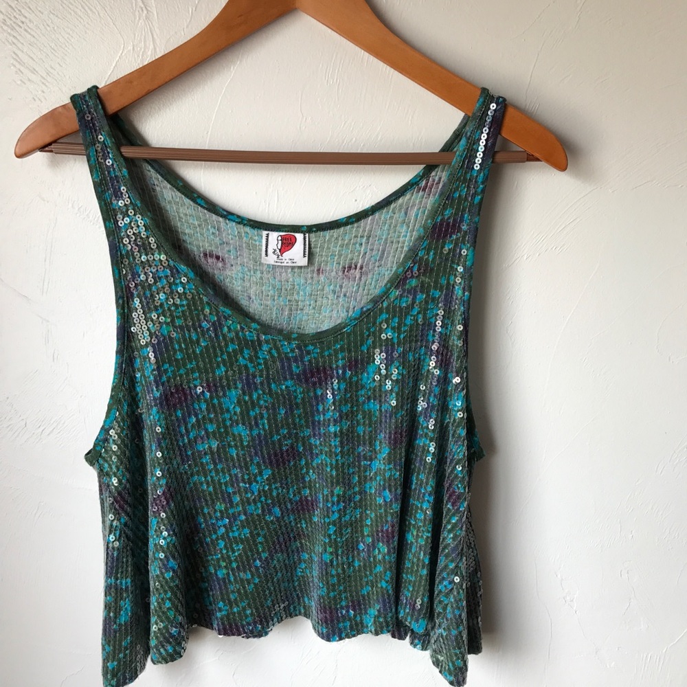 Free people sequin crop top 🎆🌌🎇