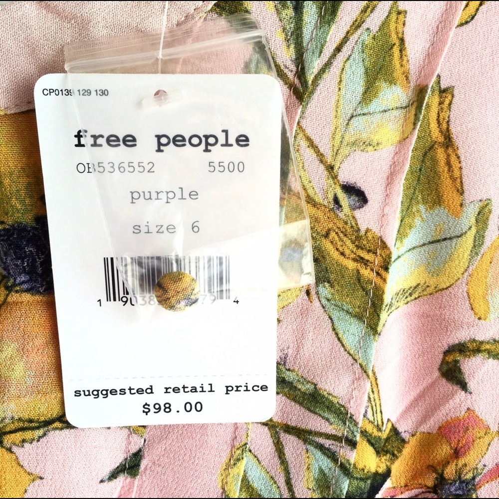 Sold! Free People Tegan Print Mini Dress 6 NWT - Picture 5 of 6