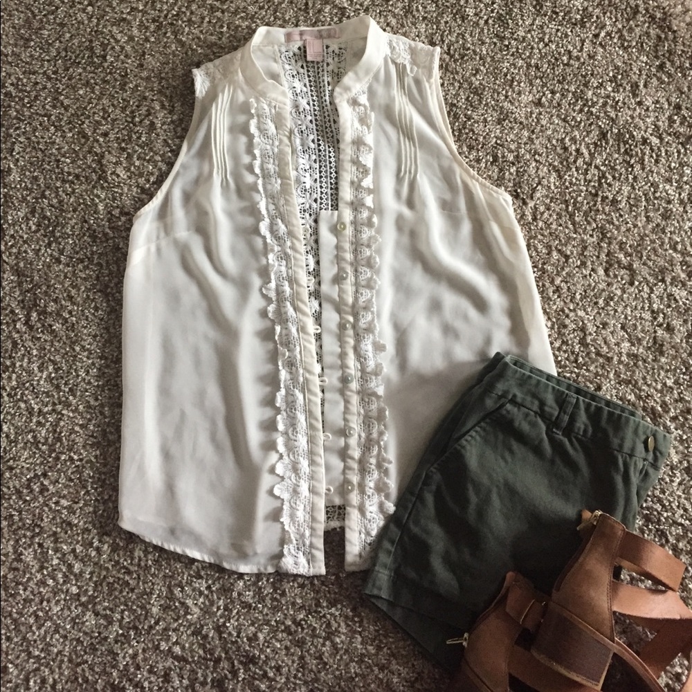 Festival/Work Lace Button Up Top