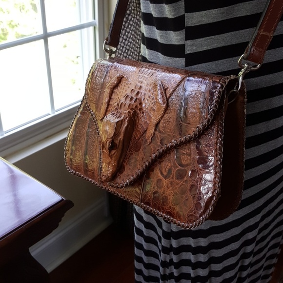 Vintage alligator shoulder bag - Picture 2 of 8