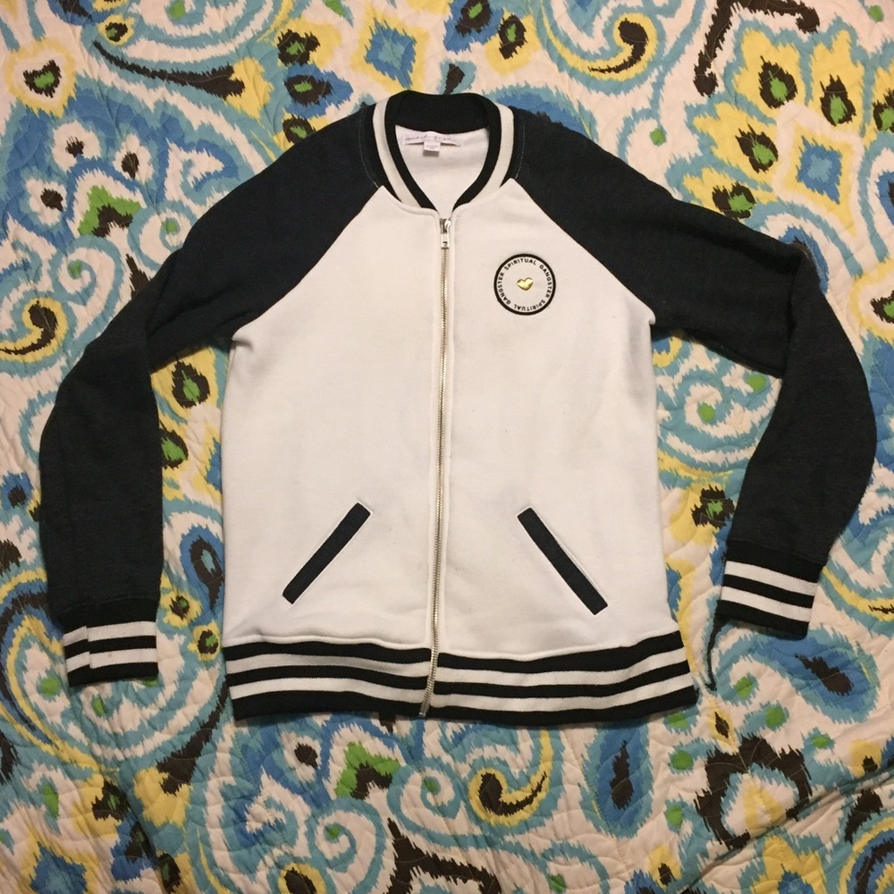 Spiritual Gangster Zip Up Varsity Sweater