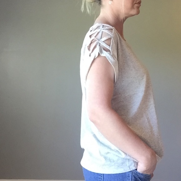 Grey Caged Shoulder Top - Picture 4 of 6