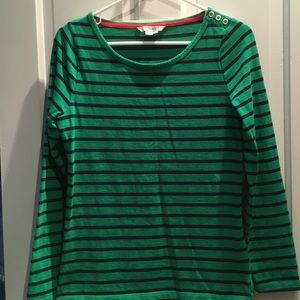 Boden Breton green and navy striped
