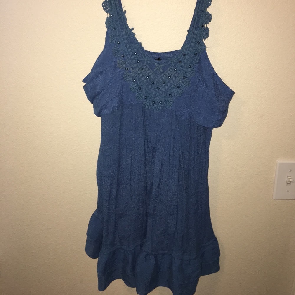 Blue flowy boho top
