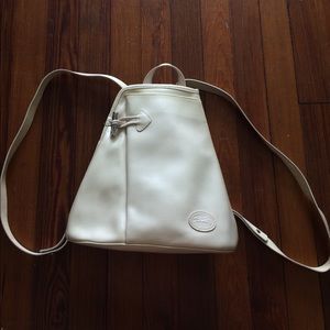 Cream longchamp bag with backpack straps