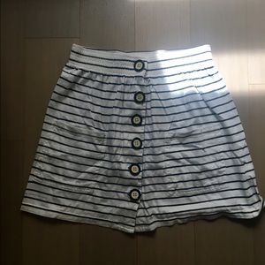 Striped jersey mini skirt with stripes