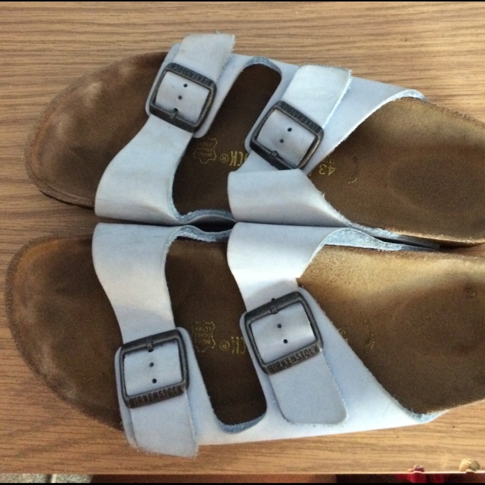 Baby blue Birkenstock sandals