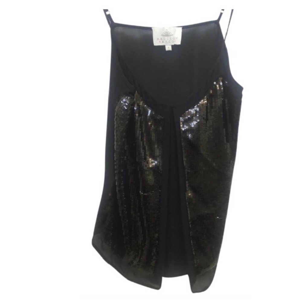 Madison Marcus Black Sequin Top
