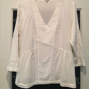 Crown & Ivy cream peplum top