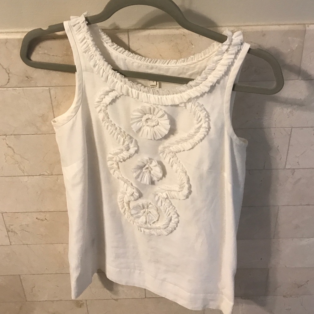 J crew white cotton/silk tank size 0