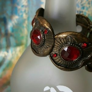 Red Stone Cuff Bracelet