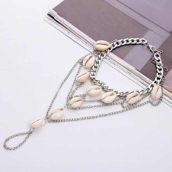 Seashell Conch Shell Boho Slave Ankle Bracelet - Picture 2 of 4