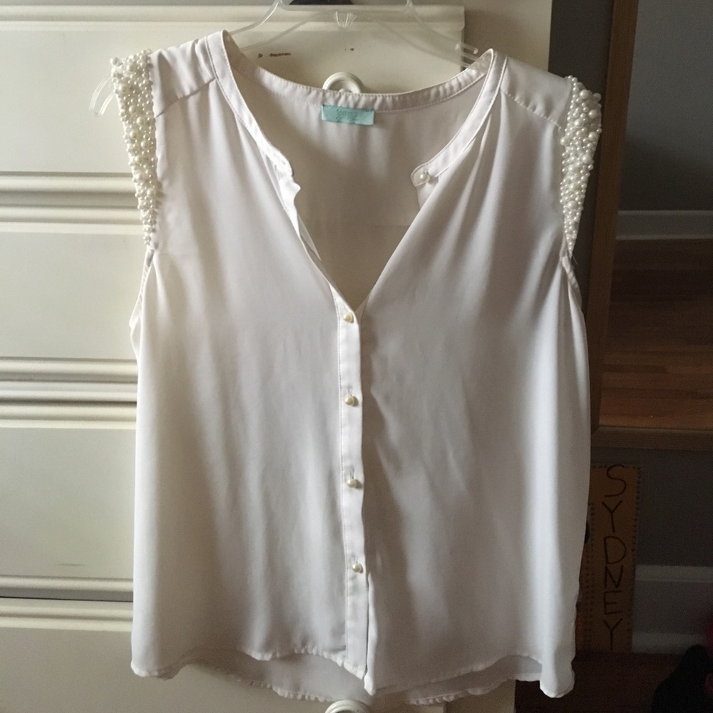 White beaded top