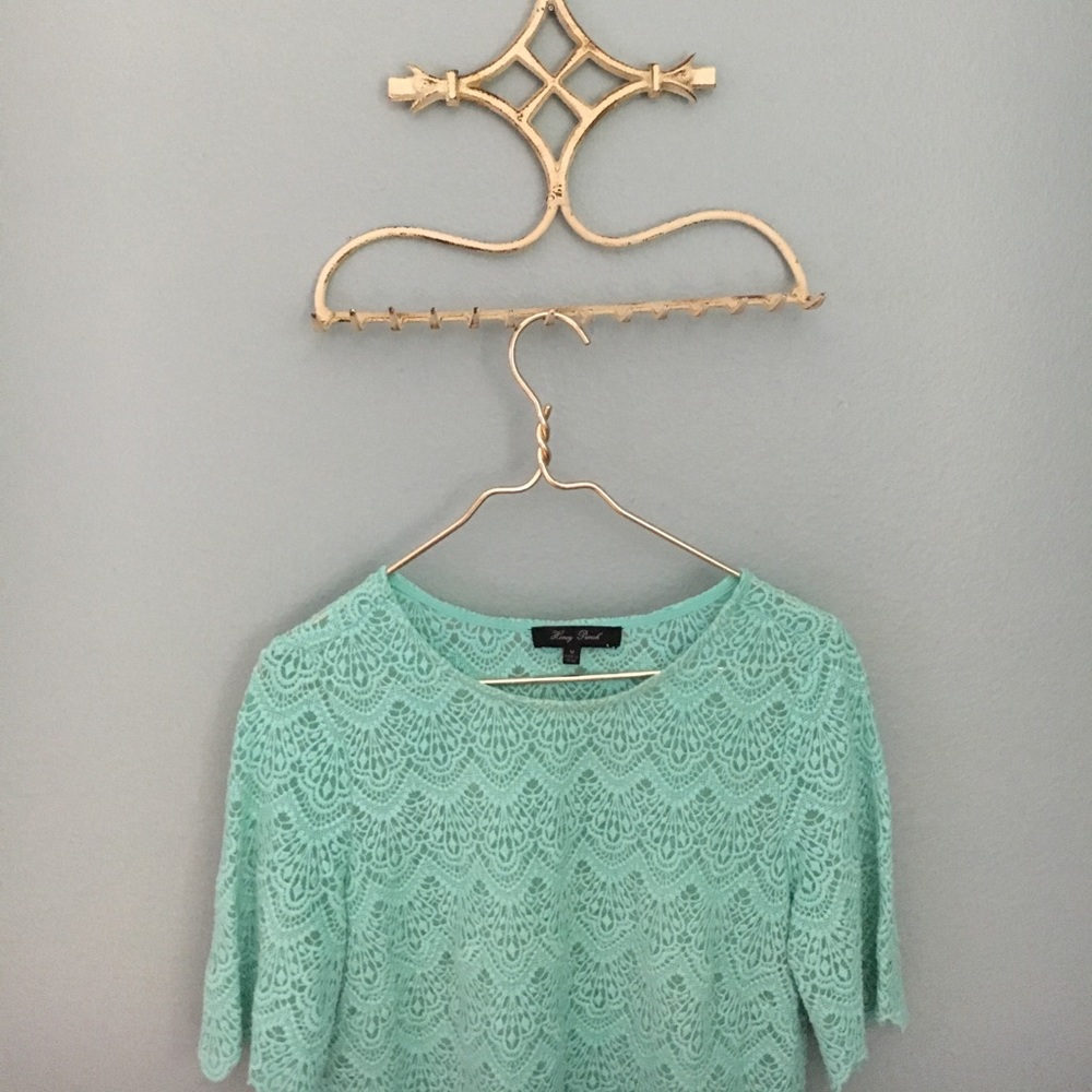 Mint lace top