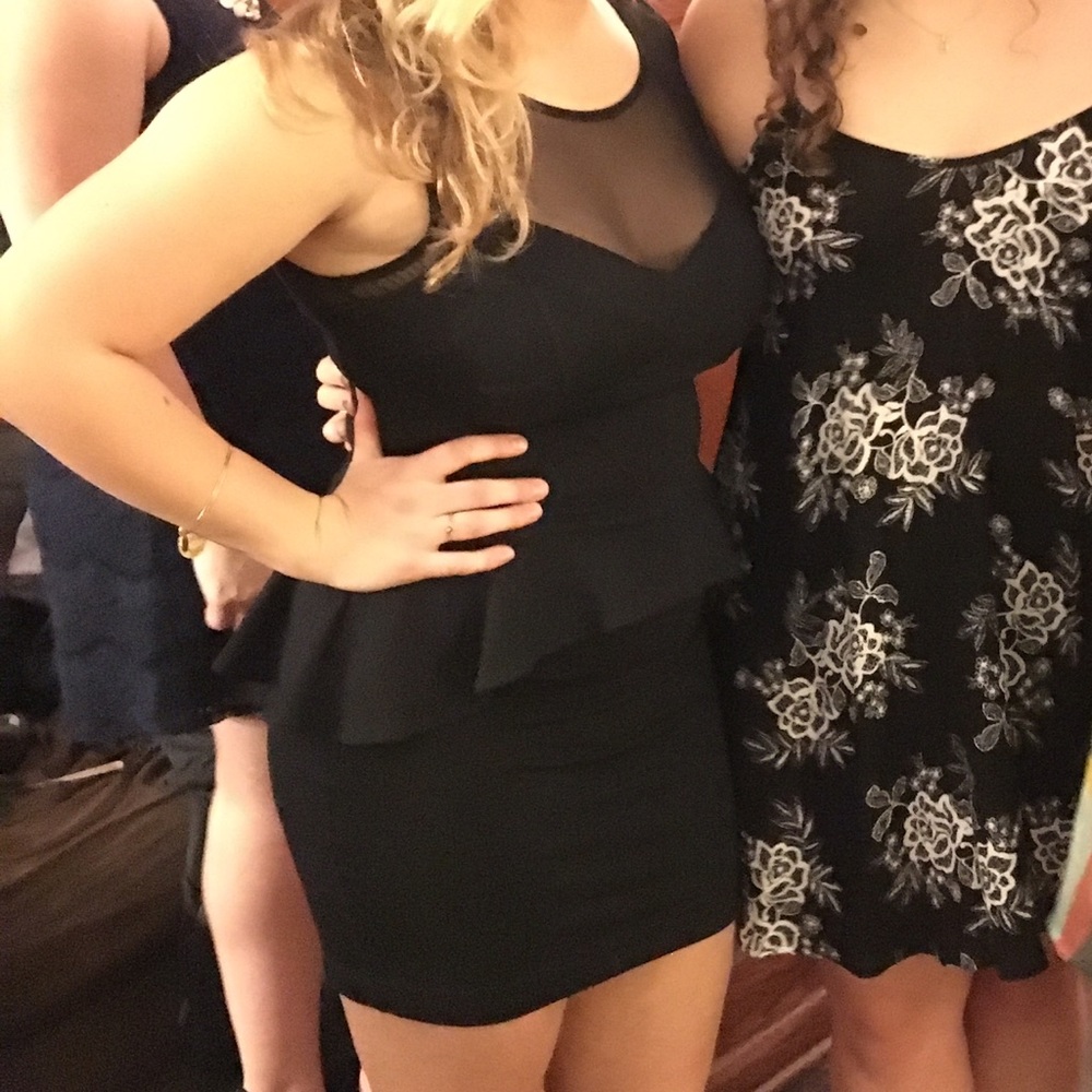 Bebe Black peplum dress