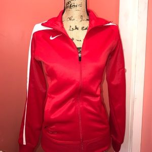 Women's small Nike red and white zip up