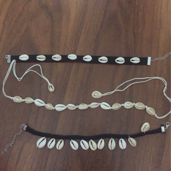 Seashell Conch Shell Mermaid Rope Choker Necklace - Picture 2 of 4