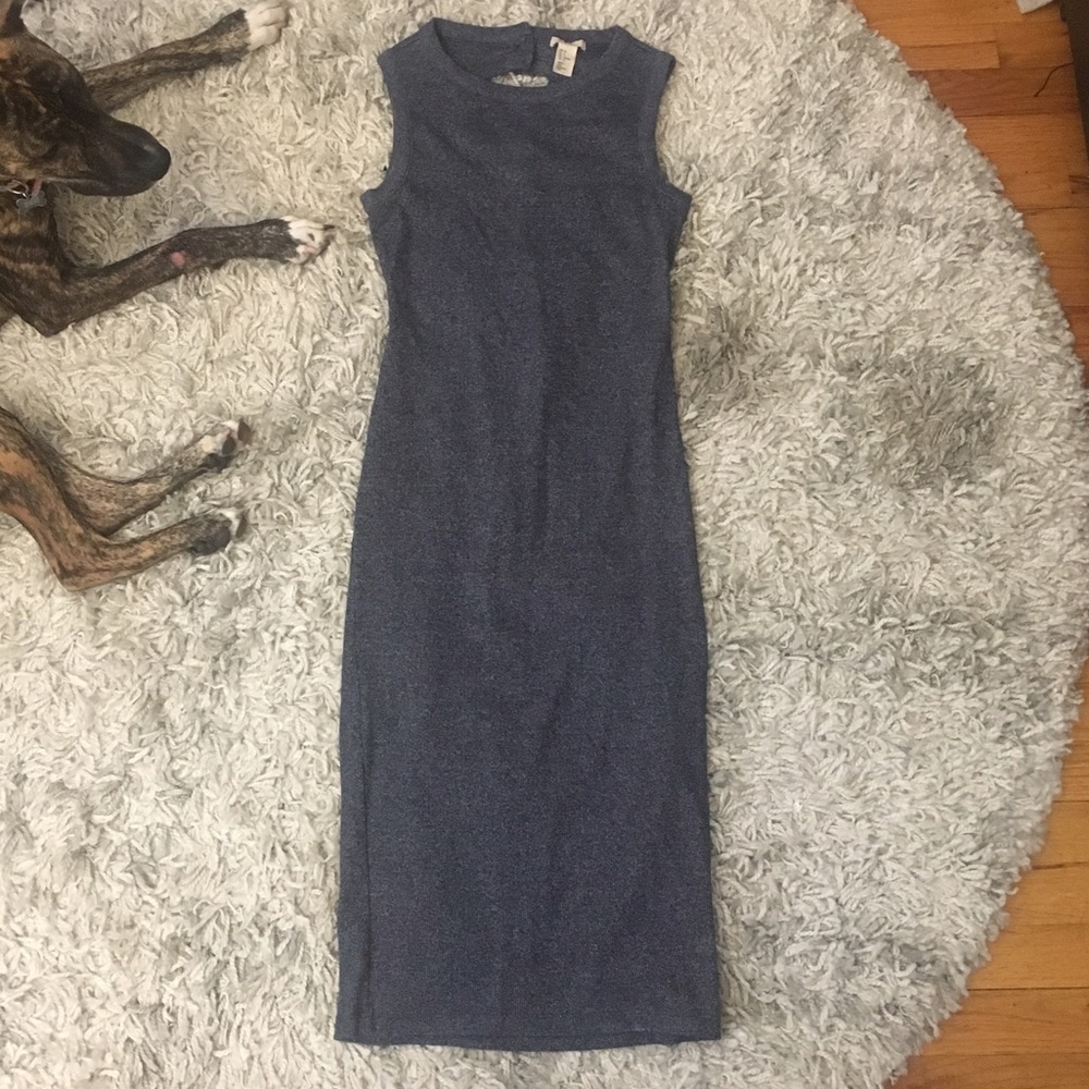 Blue pencil dress - Open back - Puppy not included