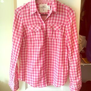 Pink and White Checkered Shirt