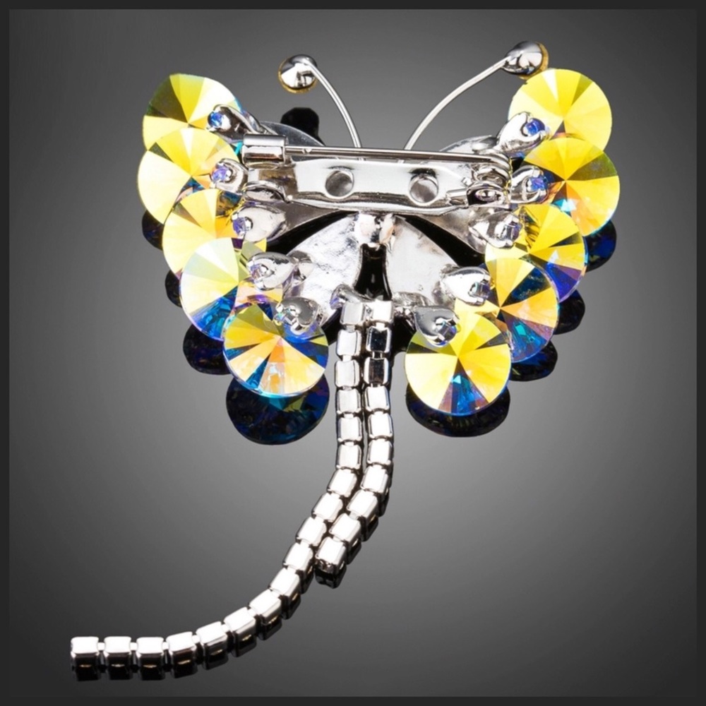 Swarovski Crystal Yellow Butterfly Brooch - Picture 3 of 3