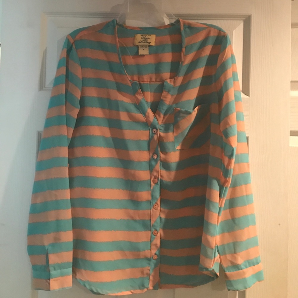 Stripe button down blouse