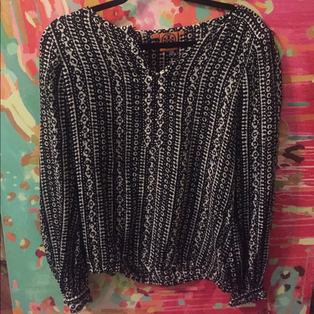 Tory Burch black & white blouse