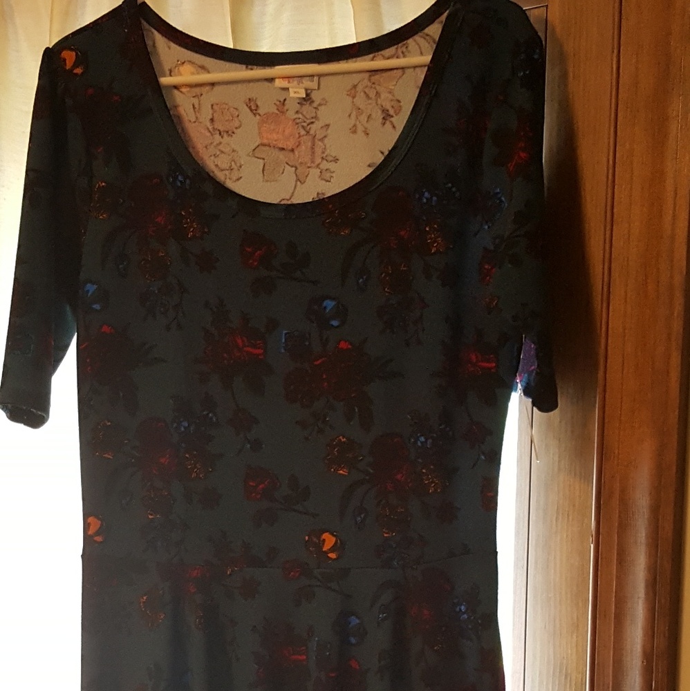 NICOLE dress greenish blue background cute pattern