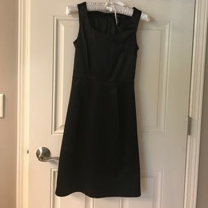 Black satin sheath dress