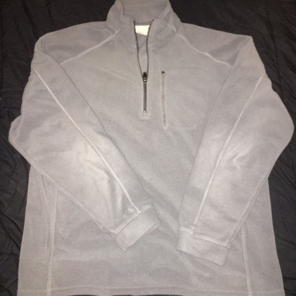 LL Bean Gray Fleece Pullover - Large
