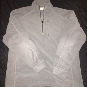 LL Bean Gray Fleece Pullover - Large