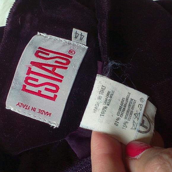 Velvet Pencil Skirt Designer Estasi Made in Italy - Picture 2 of 3