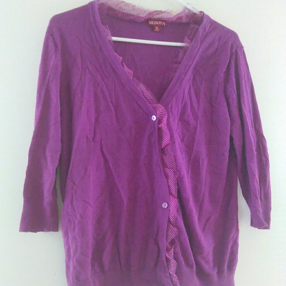 Purple/pink business casual cardigan