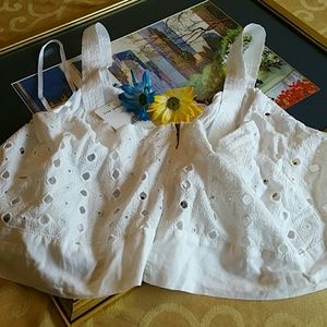 Free People White Cropped Tank Top