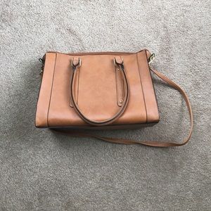 Brown satchel purse