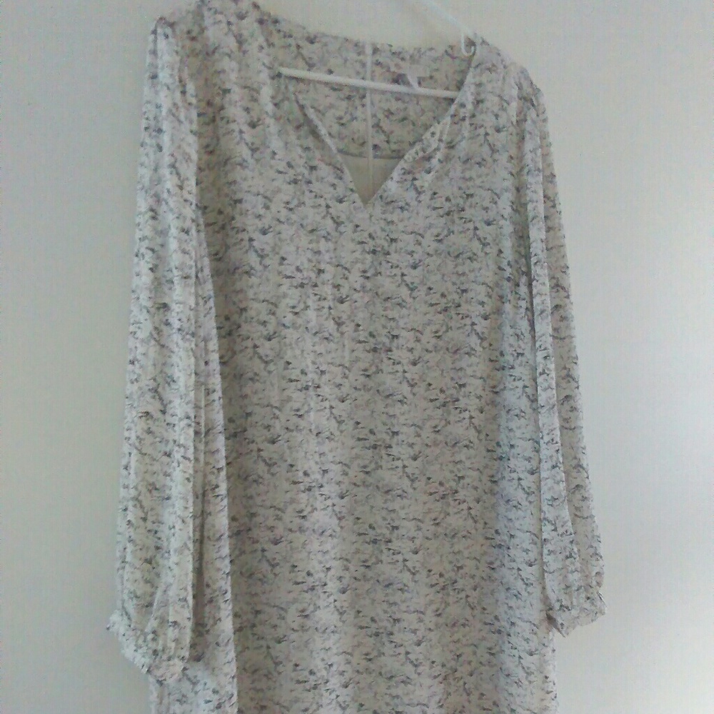Cream Dress with black print
