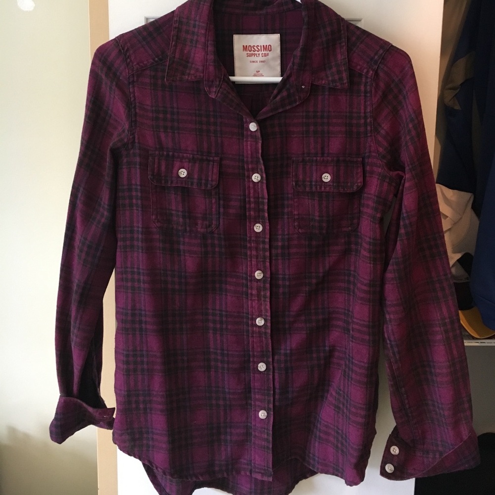 Purple Plaid Button Up
